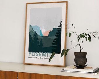 Yosemite Poster | National Park Travel Print | California Hiking Wall Art