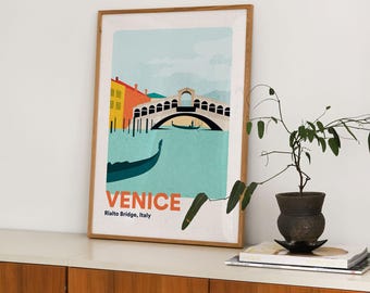Venice Poster | Italy Travel Print | Canal Wall Art