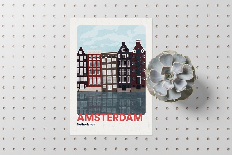 Amsterdam Poster // Netherlands Wall Art Prints // Europe Etsy