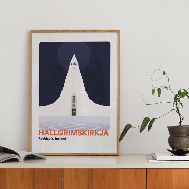 Hallgrimskirkja Poster | Reykjavik Iceland Travel Print image 3