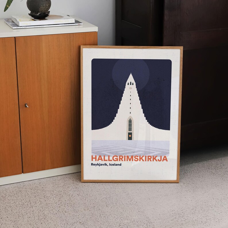 Hallgrimskirkja Poster | Reykjavik Iceland Travel Print image 4