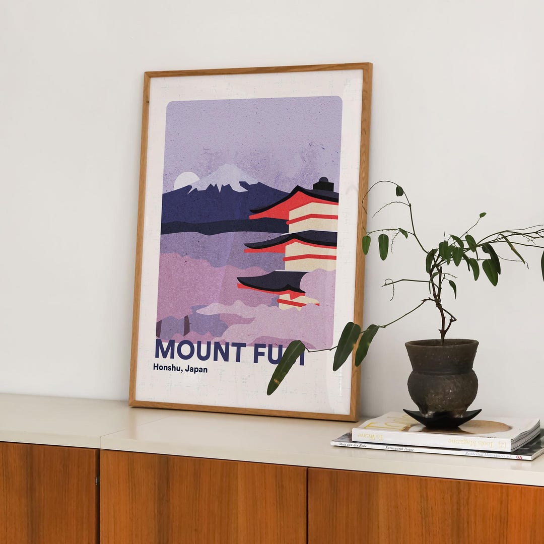 Mount Fuji Poster | Japan Travel Print | Japanese Wall Art - Etsy