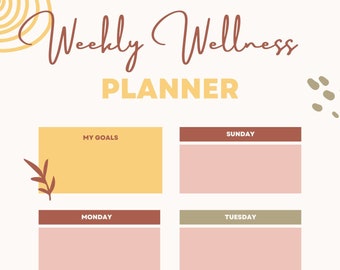 Weekly Wellness Planner Digital Printable