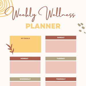 Weekly Wellness Planner Digital Printable