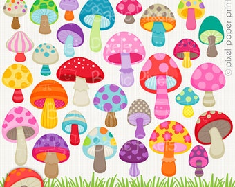 Mushroom clipart - Digital Clip Art - Personal and commercial use