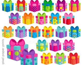 Gift clipart- Digital Clip Art - Colorful gifts - Personal and commercial use
