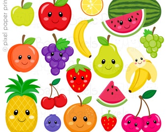 Fruits Clipart - Digital Clip Art - Fruit - Personal and commercial use