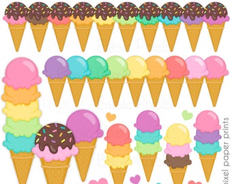 Ice cream Clipart - Digital Clip Art - icecream - Personal and commercial use