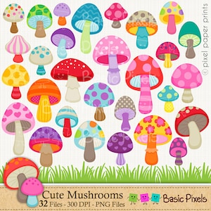 Mushroom clipart - Digital Clip Art - Personal and commercial use