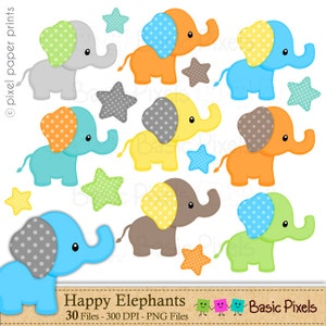 Elephant clipart - Digital Clip Art - Personal and commercial use