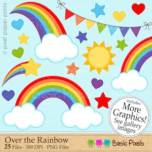 Rainbow clipart Digital Clip Art Personal and commercial use image 1