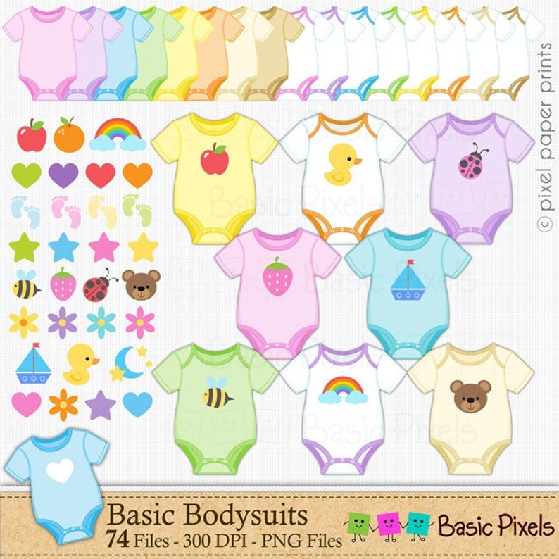 Bodysuit clipart Digital Clip Art Personal and commercial use image 1