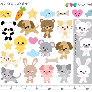 Kawaii animals clipart Digital Clip Art Cute Animal Graphics Personal and Commercial Use image 2