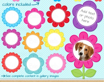 Flower frames clipart - Digital Clip Art - Personal and commercial use