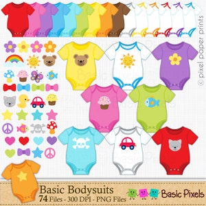 Bodysuit clipart - Baby Digital Clip Art - Personal and commercial use