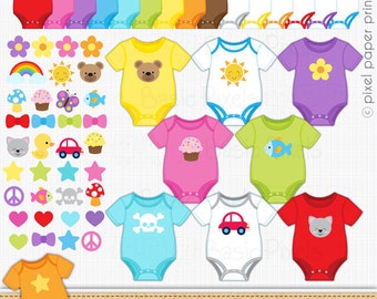 Bodysuit clipart - Baby Digital Clip Art - Personal and commercial use