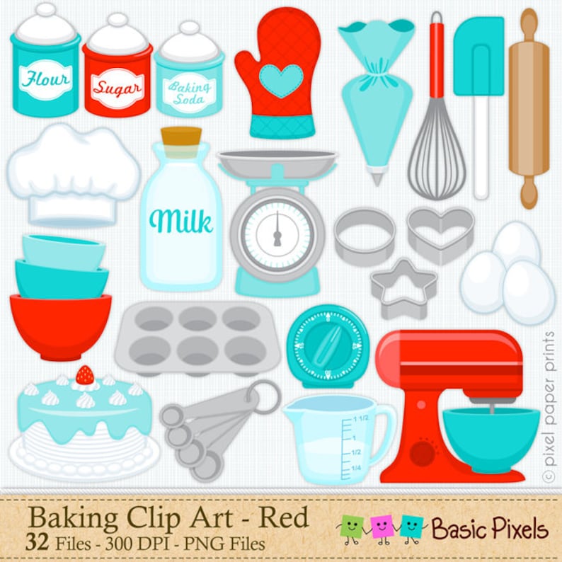 Baking Clip Art – Kitchen Graphics, PNG Files (Commercial Use) imagen 1