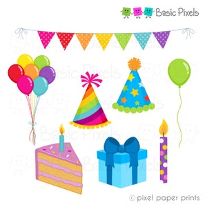 Birthday Clipart Digital Clip Art Rainbow Birthday Personal and commercial use image 4