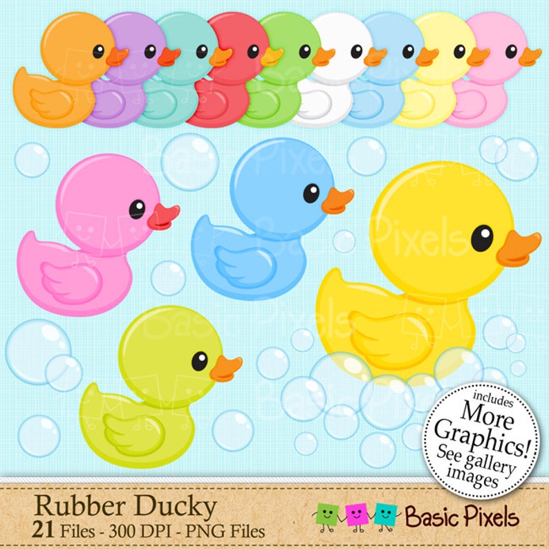 Rubber duck clipart Digital Clip Art Personal and commercial use image 1