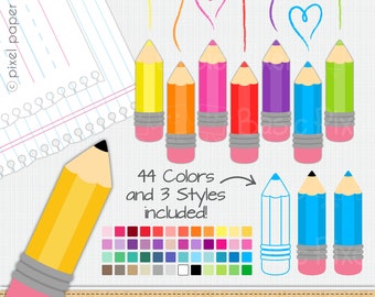 Pencil clipart - Digital Clip Art - Personal and commercial use