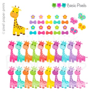 Giraffe Girl Clipart Digital Clip Art Giraffe Girl Personal and commercial use image 2