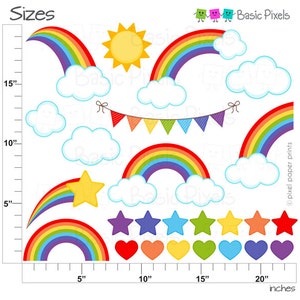 Rainbow clipart Digital Clip Art Personal and commercial use image 2