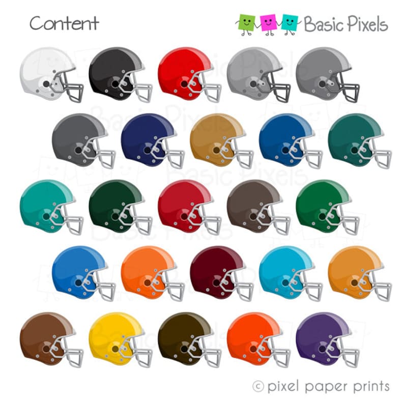 Football clipart Digital Clip Art Football helmet and jersey Personal and commercial use image 2