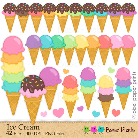 Ice cream Clipart - Digital Clip Art - icecream - Personal and commercial use