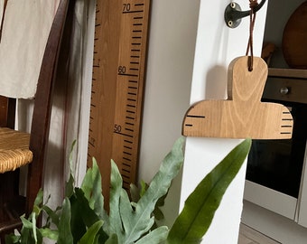 The Marker, The Measurer, handmade wooden tool for measuring heights and growth on your Ruler Height Chart