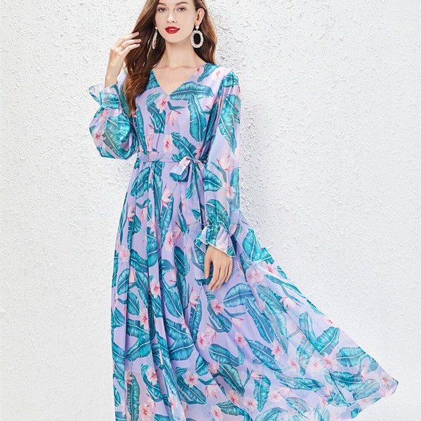 110 Colors Chiffon Flower Long Sleeve Party Big Hem Dress Evening Wedding Maternity Lightweight Holiay Bridesmaid Maxi Skirt