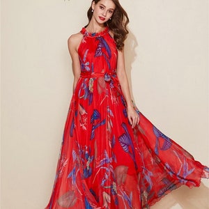 110 Farben Chiffon Rote Feder Lange Party Abend Hochzeit Leicht Mutterschaft Kleid Sommerkleid Sommerkleid Brautjungfer Maxi Rock