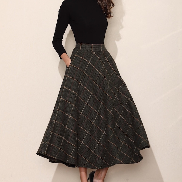 Dark Green Skirt - Etsy