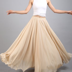Chiffon Maxi Skirt: Lightweight Beach Wedding Bridesmaid Skirt