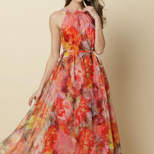 110 Colors Chiffon Flower Long Party Dress Evening Wedding - Etsy