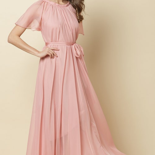 110 Colors Chiffon Blush Pink Short ...