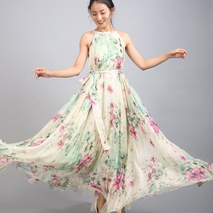 110 Colors Chiffon Flower Long Party Dress Evening Wedding Maternity Lightweight Sundres Holiday Beach Bridesmaid Dress Maxi Skirt J001