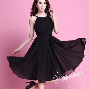 Black Knee Length Dress Etsy UK