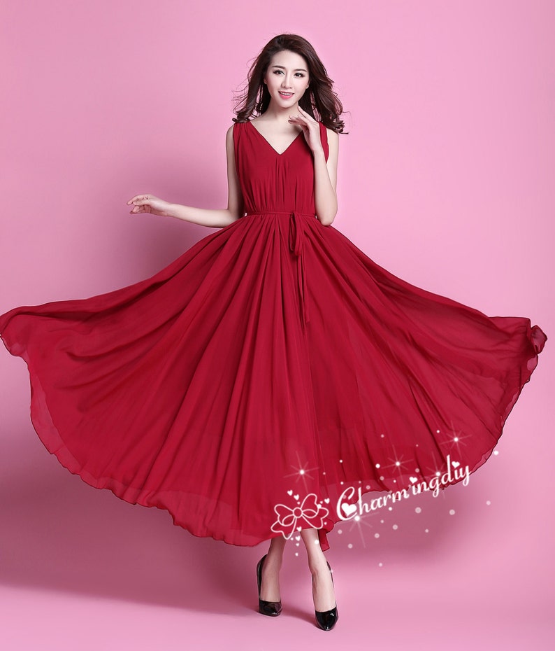 wine red colour frock