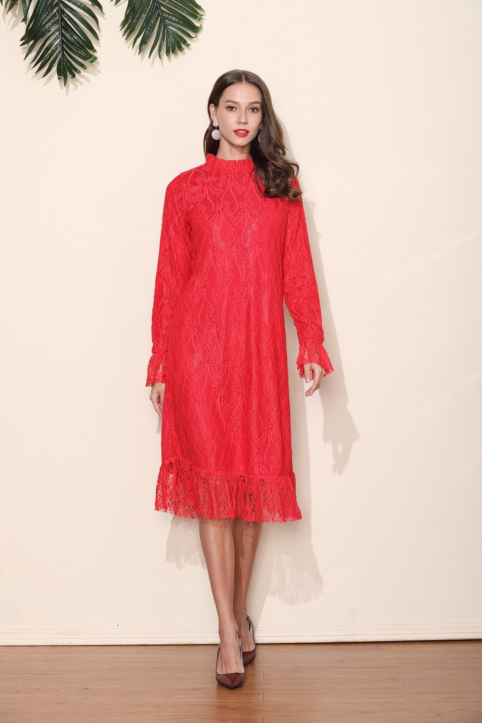 lace crystal dress Crystal Mesh Dress with Lace-Up Back main image 1