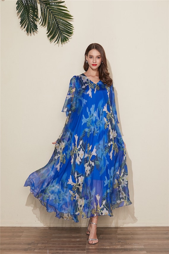 Long sundress with 2025 short sleeves