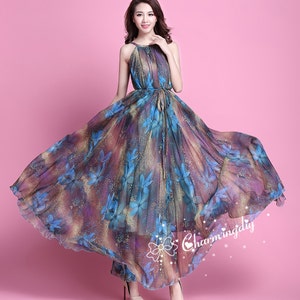 110 Colors Chiffon Dark Blue Flower Long Party Evening Wedding - Etsy