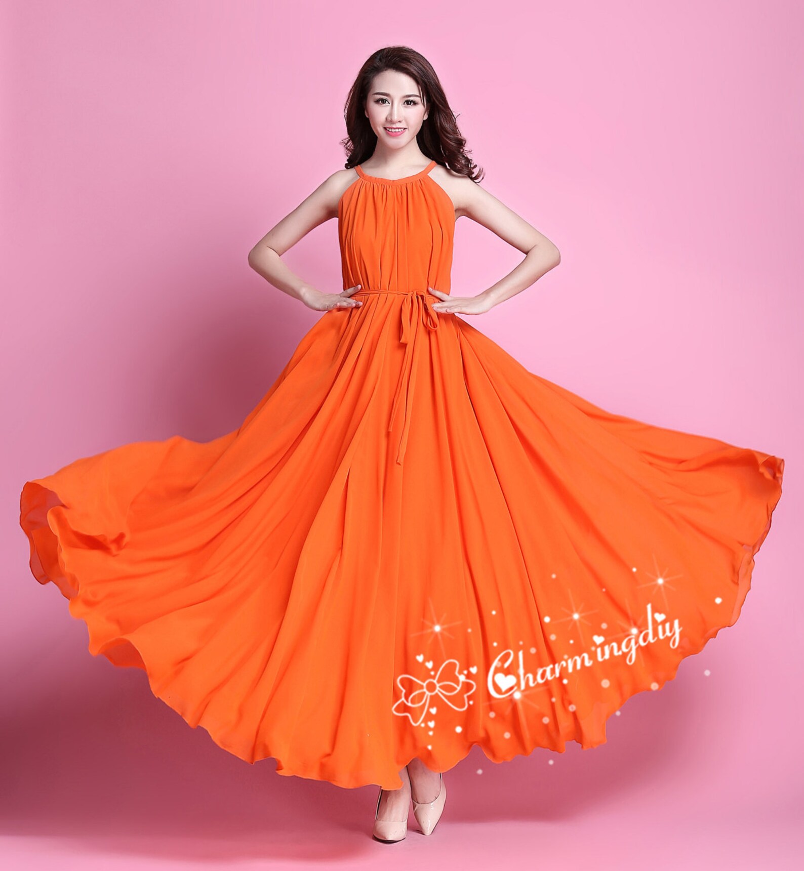 halter neck maxi dress Cheyenne mono Women's Latin Dance Dress Size::M(Fit for EU 40-42, US 8-10, UK/AU 12-14, IT 44-46)