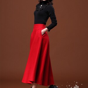 7 Colors Autumn Red Wool Skirt Long Woolen Wool Party Skirt - Etsy
