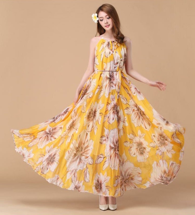 Yellow Beach Dress Evening Party