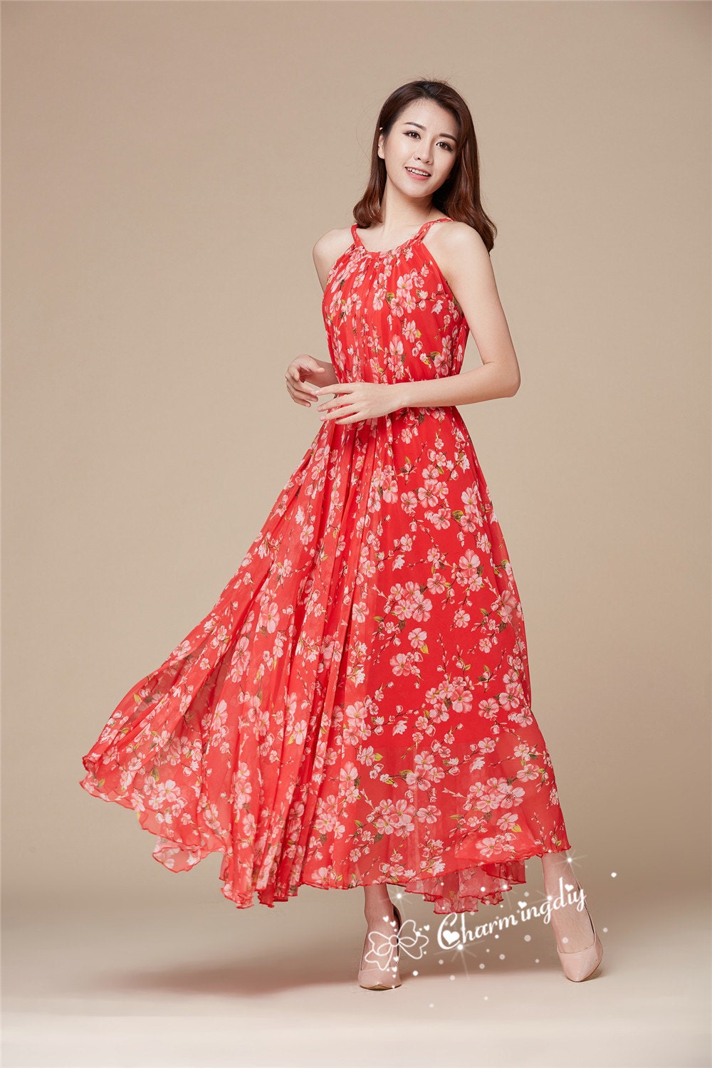 red dress with embroidered flowers Popular Dark Red Floral Embroidery Sleeveless A-line Long Prom Dresses –  AlineBridal main image 1