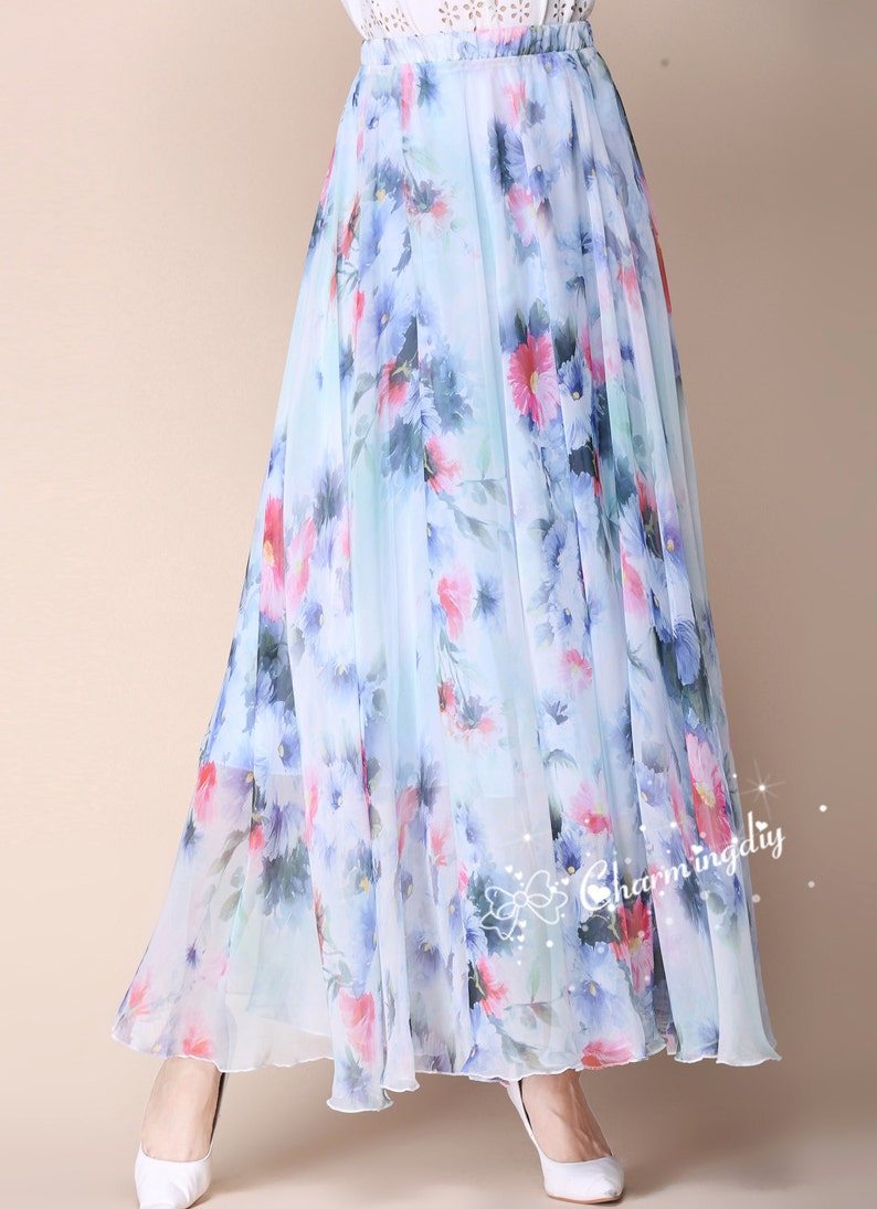 110 Colors Chiffon Skirt Long Maxi Sundress Beachdress Holiday | Etsy