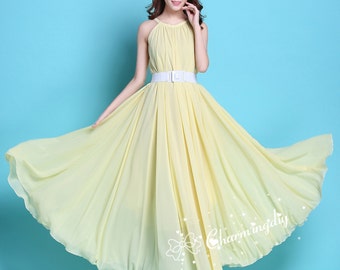 yellow maternity bridesmaid dresses Monroe Maxi Dress in Butter Yellow