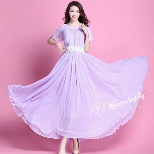 110 Colors Chiffon White Floral Flower Long Party Evening - Etsy