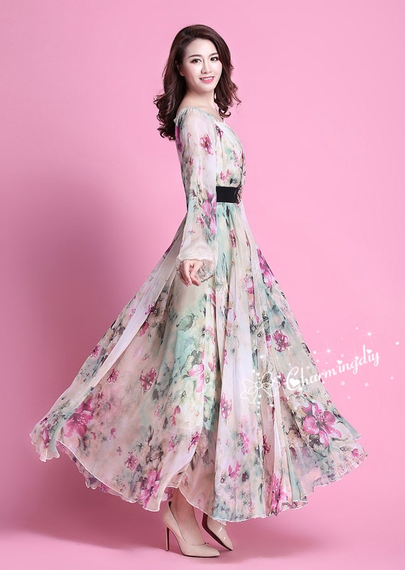chinese dress ladies A Line Floral Tulle V-Neck Short Sleeve Formal Evening Dress main image 1