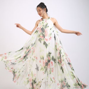 110 Colors Chiffon White Floral Flower Long Party Evening Wedding ...